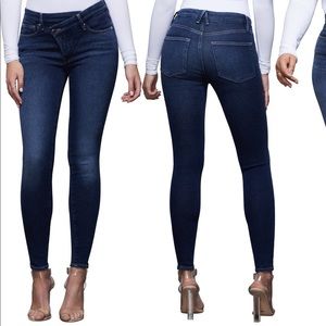Good American Good Legs Crossover High Waist Ankle Skinny Jeans Size 4/27